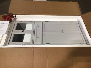 Hampton Bay  Hampton Harbor 25 in. W 4-Door Tall Cabinet in Dove Grey review pictures customer return