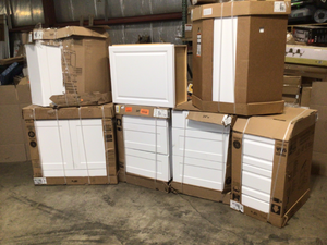 Lot of assorted white base cabinets various models conditions review pictures
