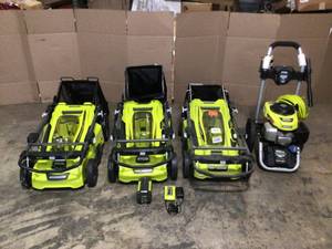 Lot of assorted Ryobi Outdoor Tools various models and conditions customer returns see pictures