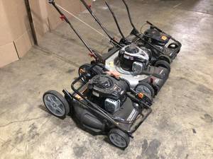 Lot of assorted used lawnmowers not tested customer returns see pictures