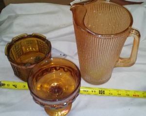 Orange Glass Pitcher & More.  T