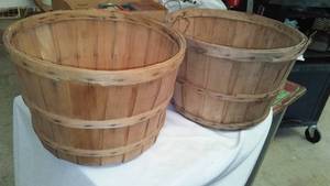 2 Wood Bushel Baskets