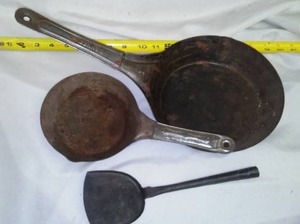 2 Cool Handle Pans & Spatula.