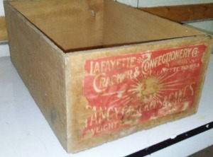 Antique Wood Crate Lafayette Cracker & Confection