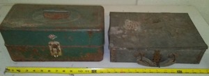 2 Metal Vintage Tackle Box