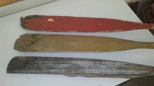 3 Vintage Wood Oars