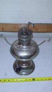 Kerosene Lamp 14 In. Tall, Converted to Electric