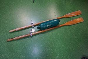lot 53 image: Wood Canoe Paddles and Boat Dock Cushion