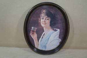 lot 125 image: Vintage Portrait Coca Cola Metal Serving Tray