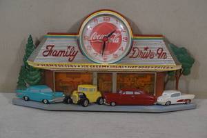 lot 131 image: Coca-Cola Family Drive-In 3D Wall Clock
