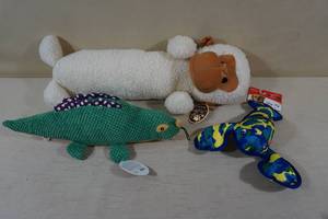 lot 154 image: Dog Toys - Monkey, Dinosaur, Lobster