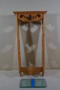 lot 185 image: Wood Wall Shelf with Tulip Cut Outs and Glass Shelves
