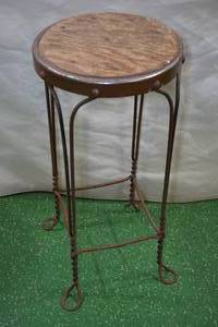 lot 187 image: Vintage Wood Seat Ice Cream Stool