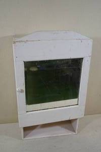 lot 188 image: Primitive Wood Medicine Cabinet with Mirror