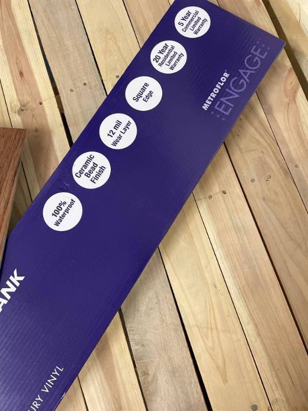 356 SF of Premium Easy Install Waterproof LVP Flooring - Shelly Teak