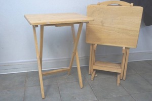 lot 50 image: wood tv trays