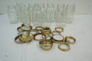 lot 54 image: canning mason jars with rings and lids