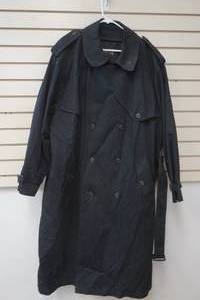 lot 61 image: mens black trench coatdress coat