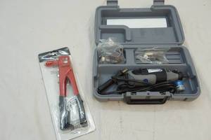 lot 68 image: Dremel with accessories and rivet gun