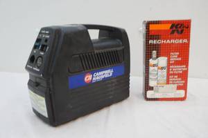lot 113 image: mini air compressor and recharge kit for auto air cleaner