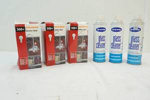 lot 122 image: light bulbs and glass cleaner