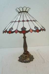 lot 137 image: stained glass table lamp