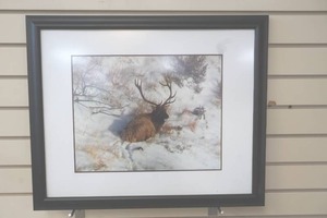 lot 139 image: framed elk print