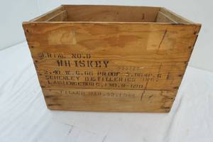 lot 159 image: vintage Schenley Distillers wooden whiskey crate