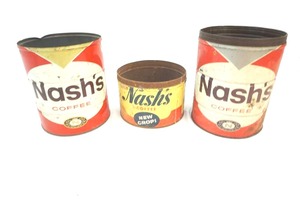 lot 165 image: vintage Nashs coffee tins