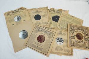 lot 204 image: antique Edison Records including a Red Star
