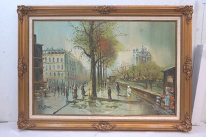 lot 243 image: large vintage Dupree original oil on canvas