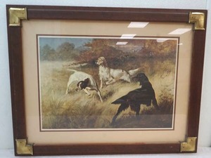 lot 248 image: wood and brass framed print Stop in the Clearing