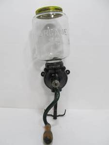lot 13 image: Very Nice Antique Cast Iron Atwood Coffee Grinder
