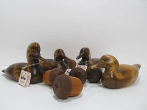 lot 15 image: Group of Carved Wooden Ducks & Other Items by Oliver Zand - Wisconsin Woodworker