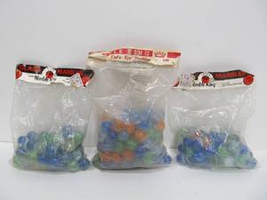 lot 16 image: 3 NOS Sealed Bags of Vintage MARBLE KING Marbles