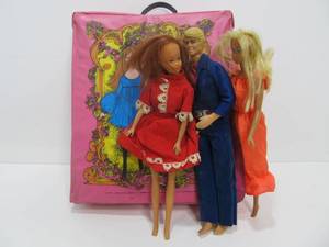 lot 66 image: Group of Vintage Barbies wSeveral Outfits and Shoes