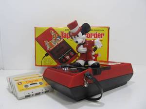 lot 67 image: Vintage Disney MICKEY MOUSE Toy Tape Recorder wOriginal Box