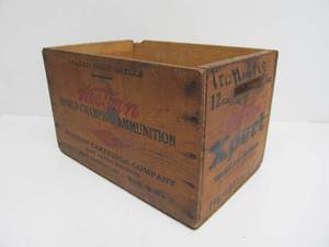 lot 86 image: Old Vintage Wooden WESTERN Ammo Advertising Crate