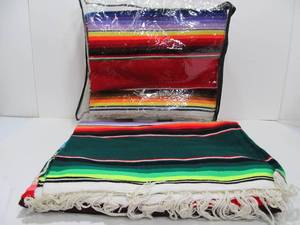 lot 27 image: Unused Southwestern Style Striped Blanket