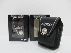 lot 31 image: 2 Brand New Genuine Leather ZIPPO Lighter Cases