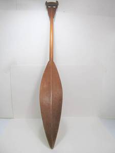 lot 53 image: Old Hand Carved Dayak Wood Canoe Paddle
