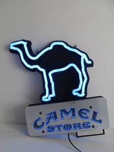 lot 101 image: Working CAMEL Cigarettes Lighted Store Display Sign