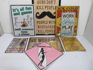 lot 118 image: Large Group of Metal etc Decor Signs