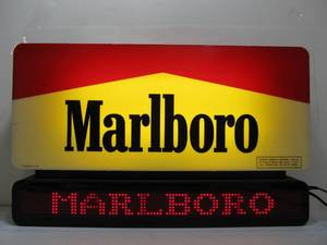 lot 122 image: Very Cool Lighted MARLBORO Advertising Sign wScrolling Marquee 