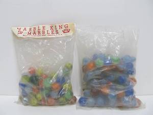 lot 131 image: 2 NOS Never Open Bags of Vintage Marble King Marbles