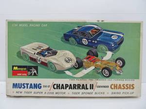 lot 138 image: Mint Unused Vintage Monogram Larger Size Slot Car Set - Mustang 350 GT & Chaparral II