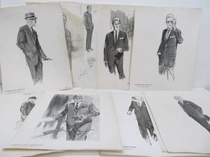 lot 182 image: Large Lot of Orig 1950s Pre-Production Mens Fashion Advertising Artwork