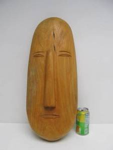 lot 189 image: Large Hand Carved Wooden Face Sculpture
