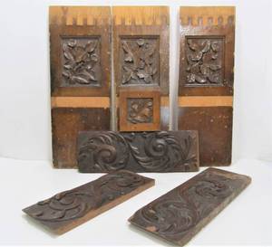 lot 213 image: Antique Carved Wood Architectural Panels 
