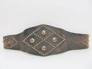 lot 215 image: Old Vintage 1950s era Thick Studded Leather Belt